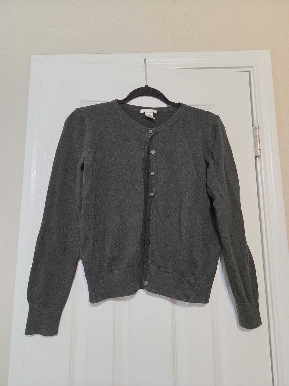 Classic Women's Dark Green Button-Front Sweater Cardigan